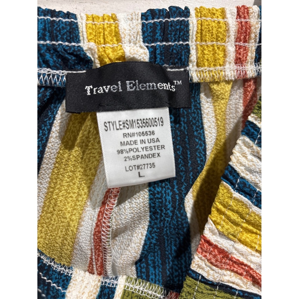 Travel Elements Pants Women L Multi Color Striped Wide Leg Boho EUC - Picture 3 of 4